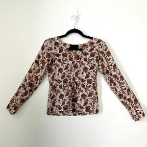 Anthropologie | Patterned Shirt with Bow Tie